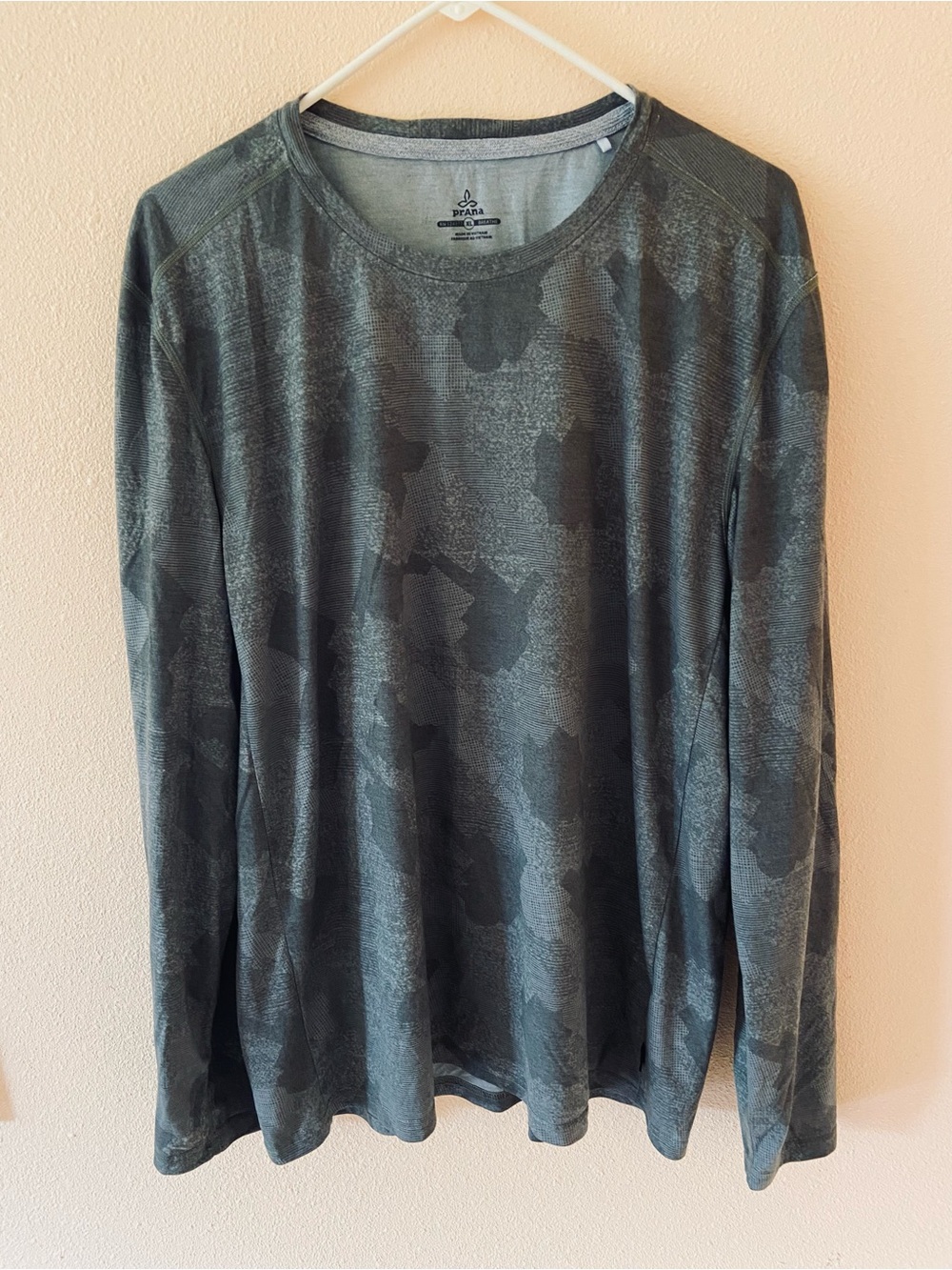 Mens PrAna Prospect Heights Rye Harbor Pullover Green Camo, Size XL